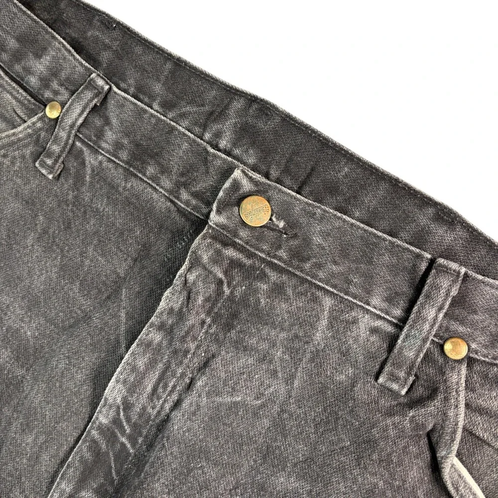 Wrangler 13MWZWK Men's Black Wash Denim‎ Jeans 39x34.5 Straight Leg Cowboy Rodeo